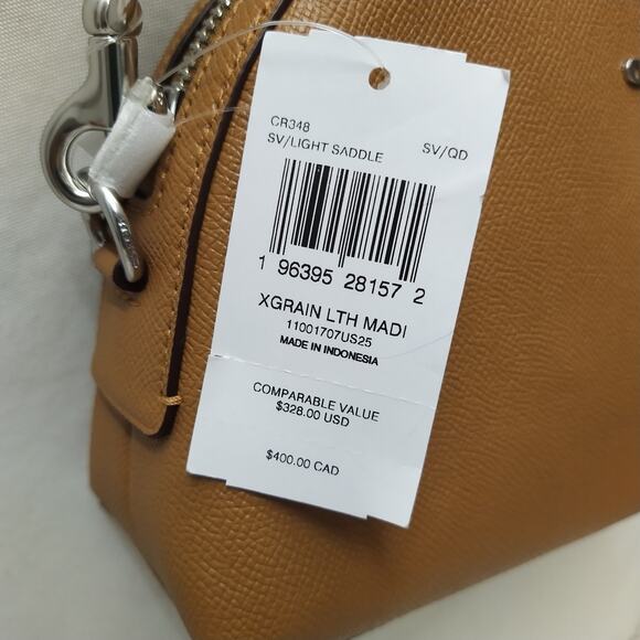 Coach Brown Leather Zipper Closure Crossbody Bag - NWT $328 - Picture 7 of 16